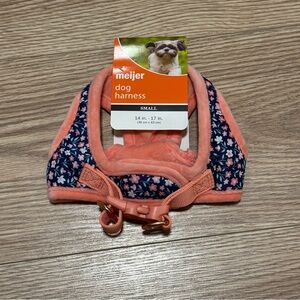 Coral and blue Floral Dog Harness